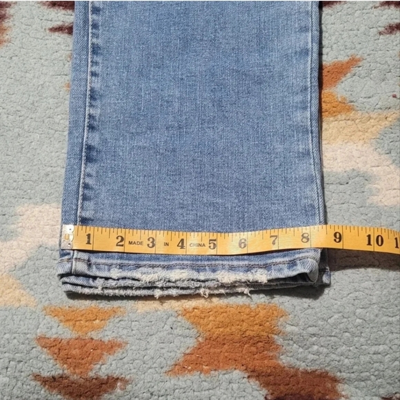 Good American Good Leg high rise indigo205 distressed pockets straight jeans - Picture 8 of 13